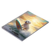 Bichon Frise Strand Surfen Schilderij Notitieboek (Linkerzijde)