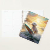 Bichon Frise Strand Surfen Schilderij Planner (Display)