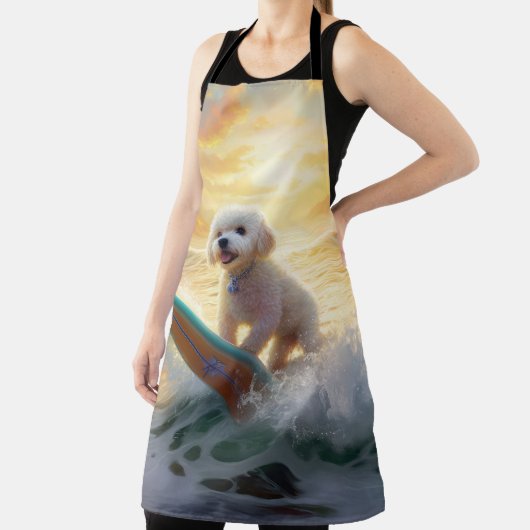Bichon Frise Strand Surfen Schilderij Schort (Insitu)