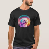 Bichon Frise Synthwave 80s Retrowave Aesthetic 1 T-shirt (Voorkant)