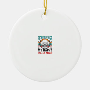 Bichon Frise T-shirt Vintage Spirit Honden Kunst_1 Keramisch Ornament