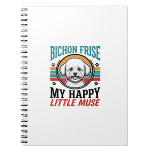 Bichon Frise T-shirt Vintage Spirit Honden Kunst_1 Notitieboek