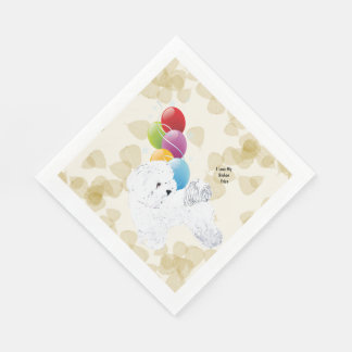 Bichon Frise Tan bladeren en ballonnen Servetten