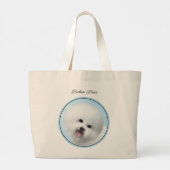Bichon Frise Tenerife Schilderij Witte Schattigee Grote Tote Bag (Achterkant)
