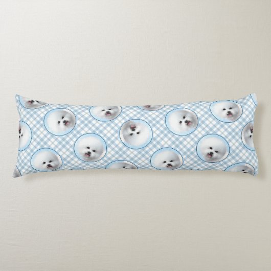 Bichon Frise Tenerife Schilderij Witte Schattigee  Lichaamskussen (Voorkant)