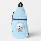 Bichon Frise Tenerife Schilderij Witte Schattigee  Sling Bag (Voorkant)