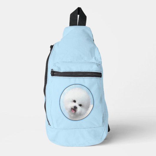 Bichon Frise Tenerife Schilderij Witte Schattigee  Sling Bag (Voorkant)