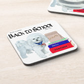 Bichon Frise Terug naar school Bier Onderzetter (Linkerzijde)