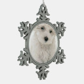 Bichon Frise Tin Sneeuwvlok Ornament (Links)