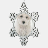Bichon Frise Tin Sneeuwvlok Ornament (Rechts)