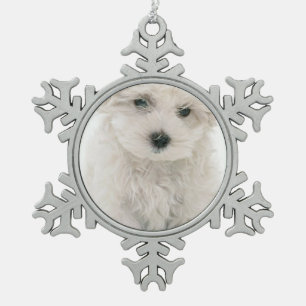Bichon Frise Tin Sneeuwvlok Ornament