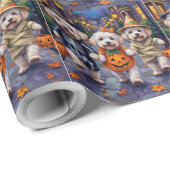 Bichon Frise Trick-or-Treating Halloween kostuums Cadeaupapier (Rol Hoek)