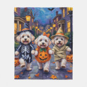 Bichon Frise Trick-or-Treating Halloween kostuums Fleece Deken (Voorkant)