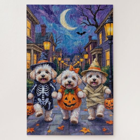 Bichon Frise Trick-or-Treating Halloween kostuums Legpuzzel (Verticaal)
