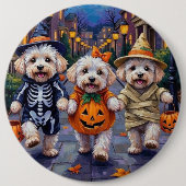 Bichon Frise Trick-or-Treating Halloween kostuums Ronde Button 6,0 Cm (Voorkant)