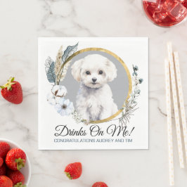 Bichon Frise Trouwservetten Met Honden Foto Servet