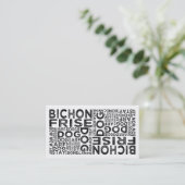 Bichon Frise Typografie Visitekaartje (Staand voorkant)