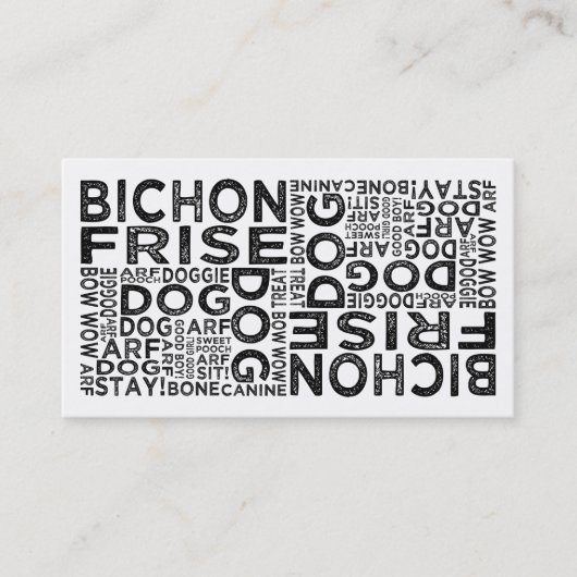 Bichon Frise Typografie Visitekaartje (Voorkant)