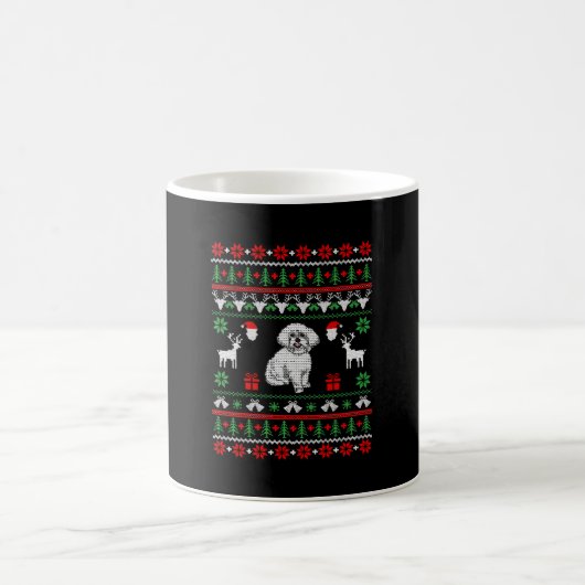 Bichon Frise Ugly met kerst Koffiemok (Center)