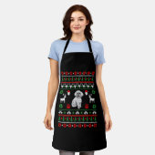 Bichon Frise Ugly met kerst Schort (Gedragen)