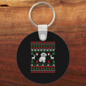 Bichon Frise Ugly met kerst Sleutelhanger (Voorkant)