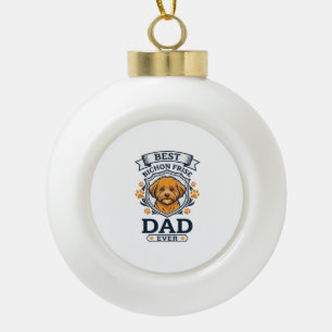 Bichon Frise Vader Allerhande Hond Pootafdrukken Keramische Bal Ornament
