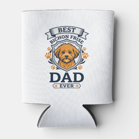Bichon Frise Vader Ever Hond Pootafdrukken Blikjeskoeler (Voorkant)