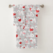 Bichon Frise Valentijn Pattern Bath Towel Set Bad Handdoek (Insitu)