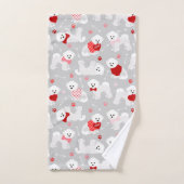 Bichon Frise Valentijn Pattern Bath Towel Set Bad Handdoek (Handdoek)
