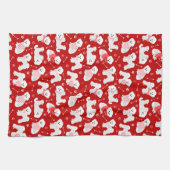 Bichon Frise Valentijn Pattern Kitchen Towel Theedoek (Horizontaal)