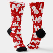 Bichon Frise Valentijn Pattern Socks Sokken (Gebogen)