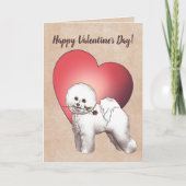 Bichon Frise Valentijnsdag Kaart (Voorkant)