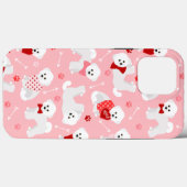 Bichon Frise Valentijnspatroon Case-Mate iPhone Case (Achterkant (horizontaal))