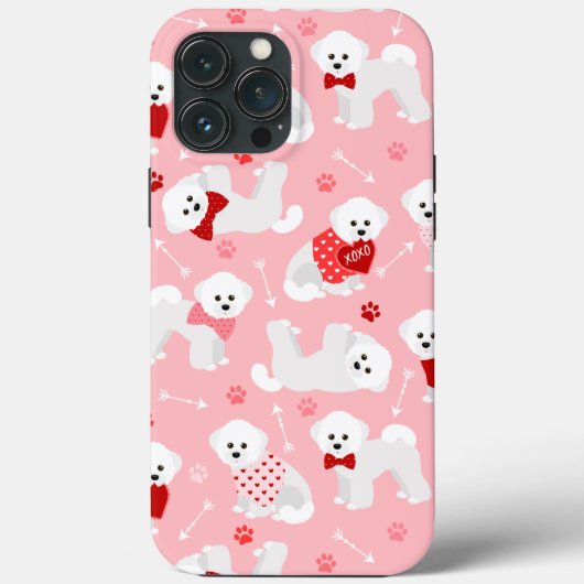 Bichon Frise Valentijnspatroon Case-Mate iPhone Case (Achterkant)