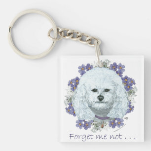 Bichon Frise - Vergeet-mij-nietjes Sleutelhanger