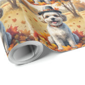 Bichon Frise verlaat Thanksgiving Cadeaupapier (Rol Hoek)