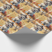 Bichon Frise verlaat Thanksgiving Cadeaupapier (Hoek)