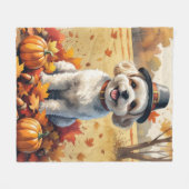 Bichon Frise verlaat Thanksgiving Fleece Deken (Voorkant (Horizontaal))