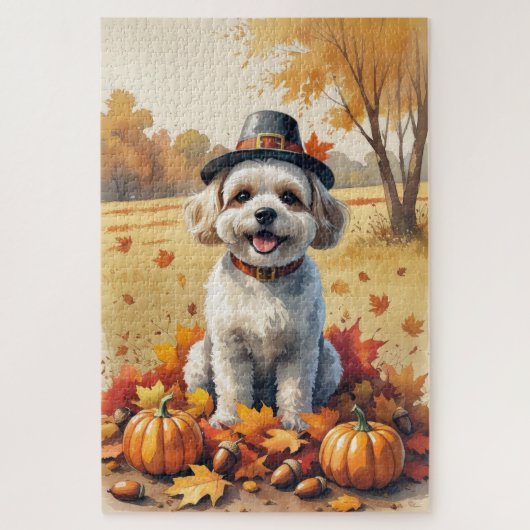 Bichon Frise verlaat Thanksgiving Legpuzzel (Verticaal)
