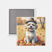 Bichon Frise verlaat Thanksgiving Magneet (Voorkant / Achterkant)