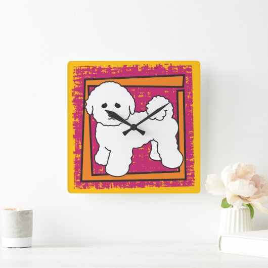 Bichon Frise Vierkante Klok (Huis)