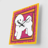 Bichon Frise Vierkante Klok (Hoek)