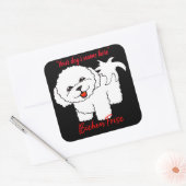 Bichon Frise Vierkante Sticker (Envelop)
