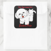 Bichon Frise Vierkante Sticker (Tas)