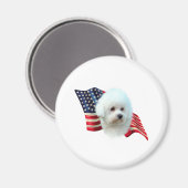 Bichon Frise Vlag Magneet (Voorkant / Achterkant)