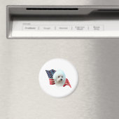 Bichon Frise Vlag Magneet (Insitu (Vaatwasser))