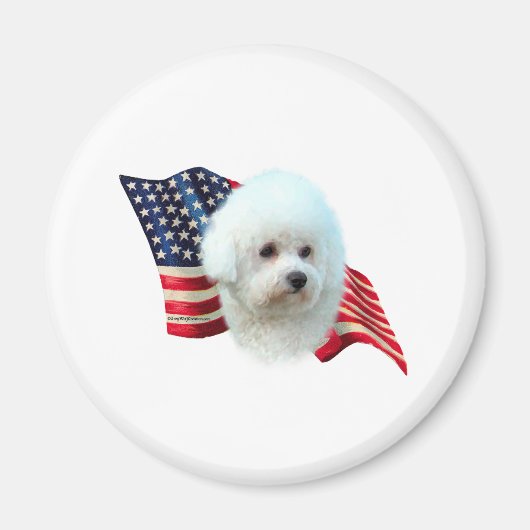 Bichon Frise Vlag Magneet (Voorkant)