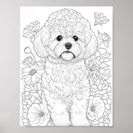 Bichon Frise volwassen kleuring Poster