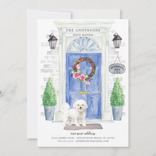 Bichon Frise Voorste deur Bewegende Aankondiging (Voorkant)