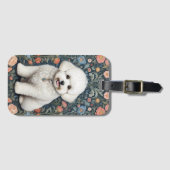 Bichon Frisé William Morris geïnspireerd door bloe Bagagelabel (Voorkant (horizontaal))